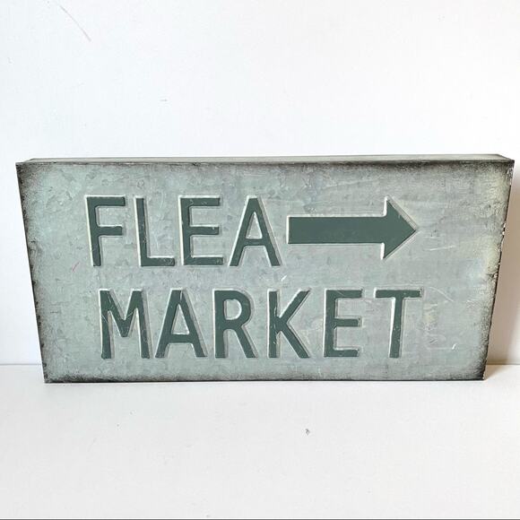 Other - Flea Market Aluminum Sign 16x8 Home Decor